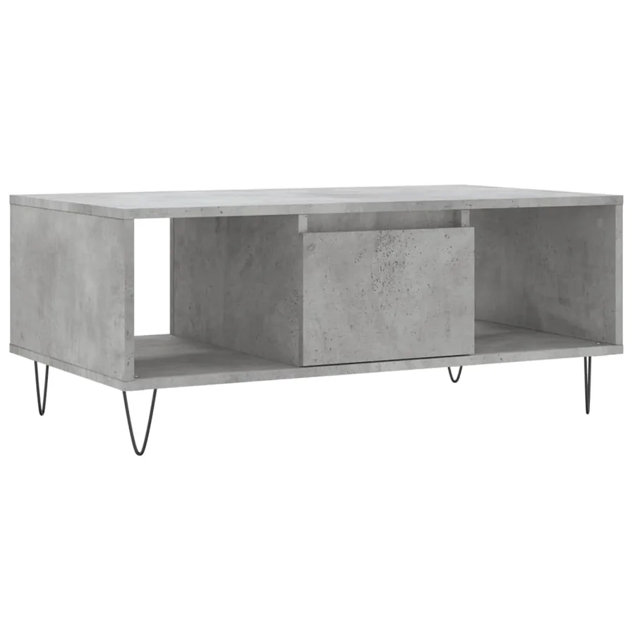Table basse Gris béton 90x50x36,5 cm Bois d'ingénierie - 2