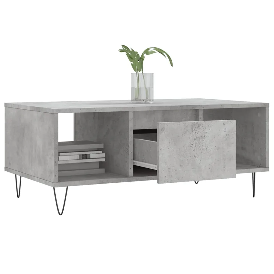 Table basse Gris béton 90x50x36,5 cm Bois d'ingénierie - 4