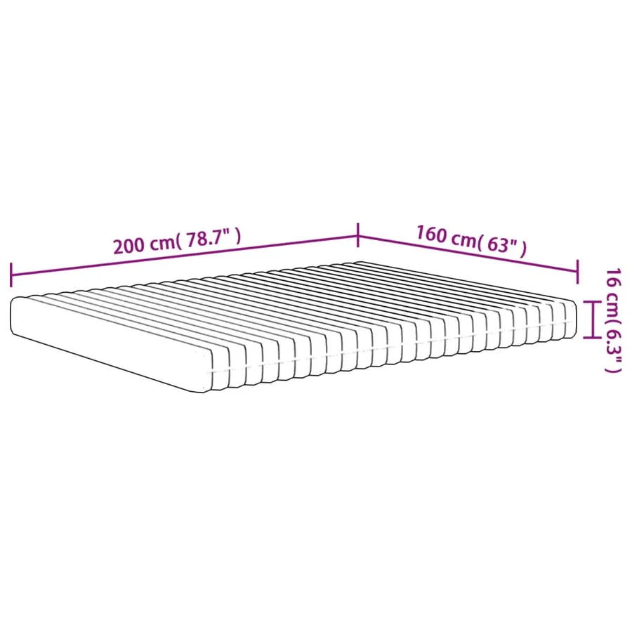 Matelas en mousse moyennement doux 160x200 cm - 9