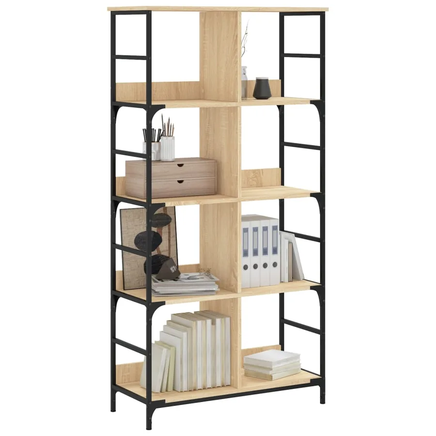 Bibliothèque chêne sonoma 78,5x33x153 cm bois d'ingénierie - 3