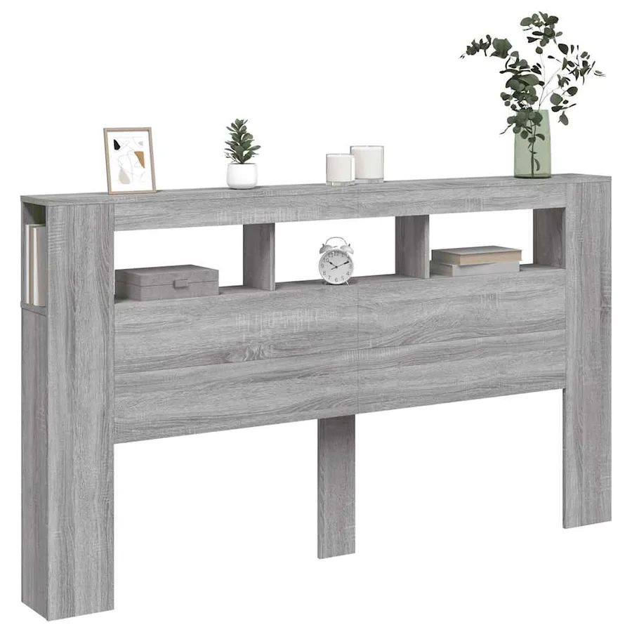 Tête de lit à LED sonoma gris 180x18,5x103,5 cm bois ingénierie - 12
