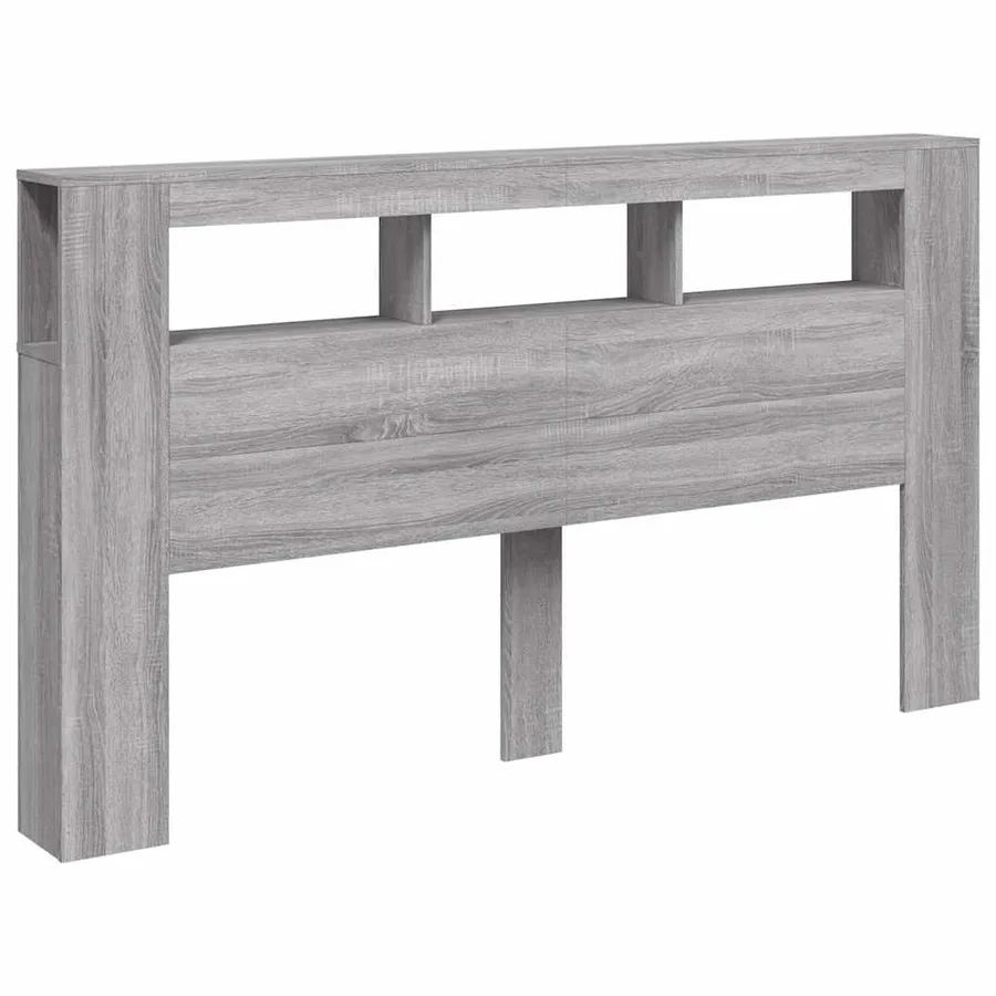 Tête de lit à LED sonoma gris 180x18,5x103,5 cm bois ingénierie - 4