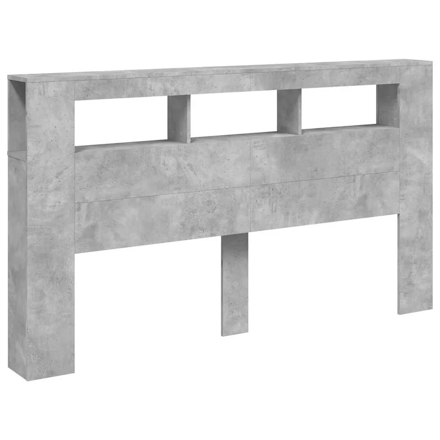 Tête de lit à LED gris béton 180x18,5x103,5cm bois d'ingénierie - 4
