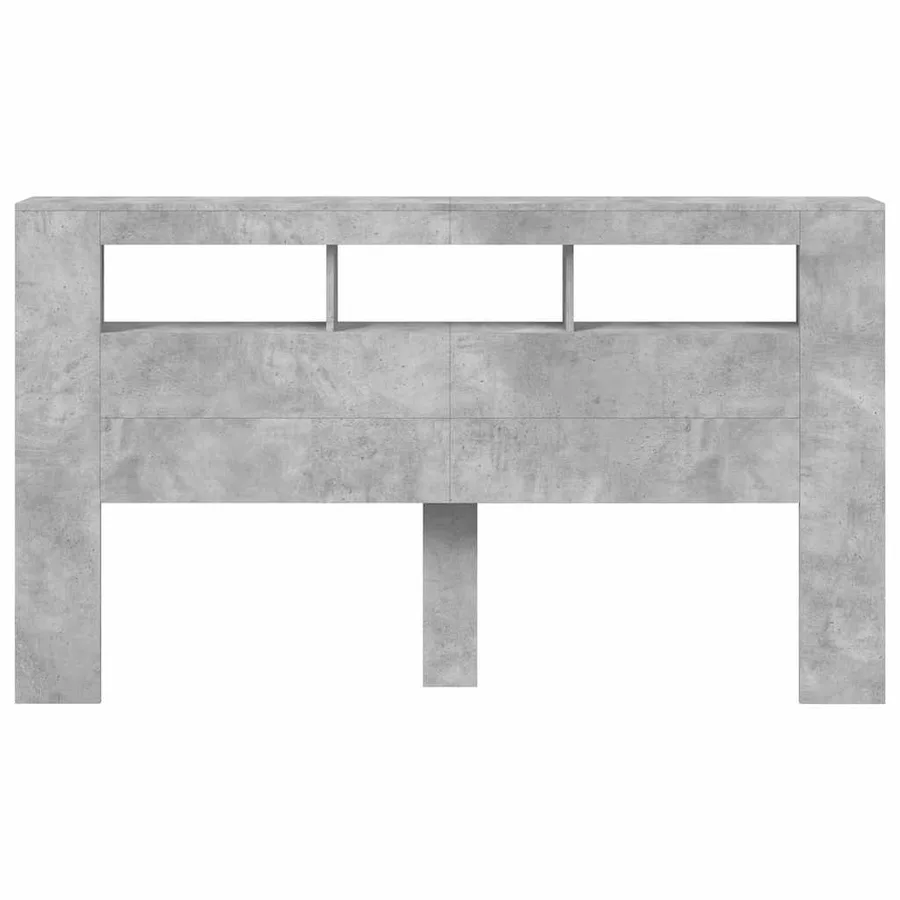 Tête de lit à LED gris béton 180x18,5x103,5cm bois d'ingénierie - 5