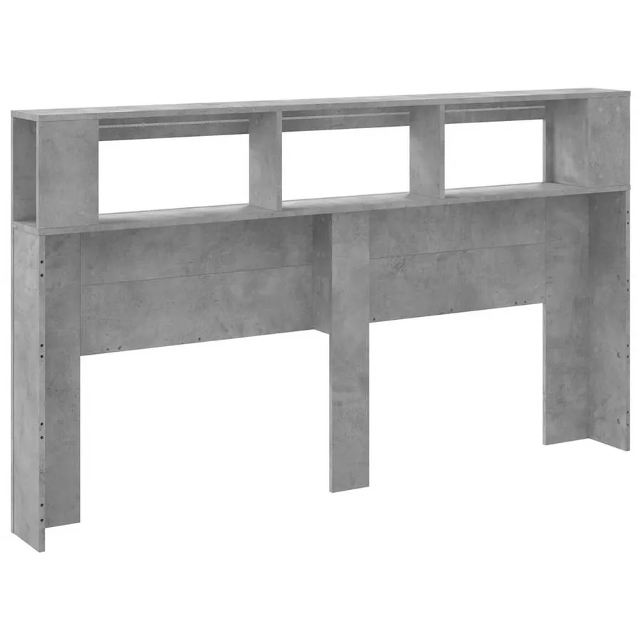 Tête de lit à LED gris béton 180x18,5x103,5cm bois d'ingénierie - 6