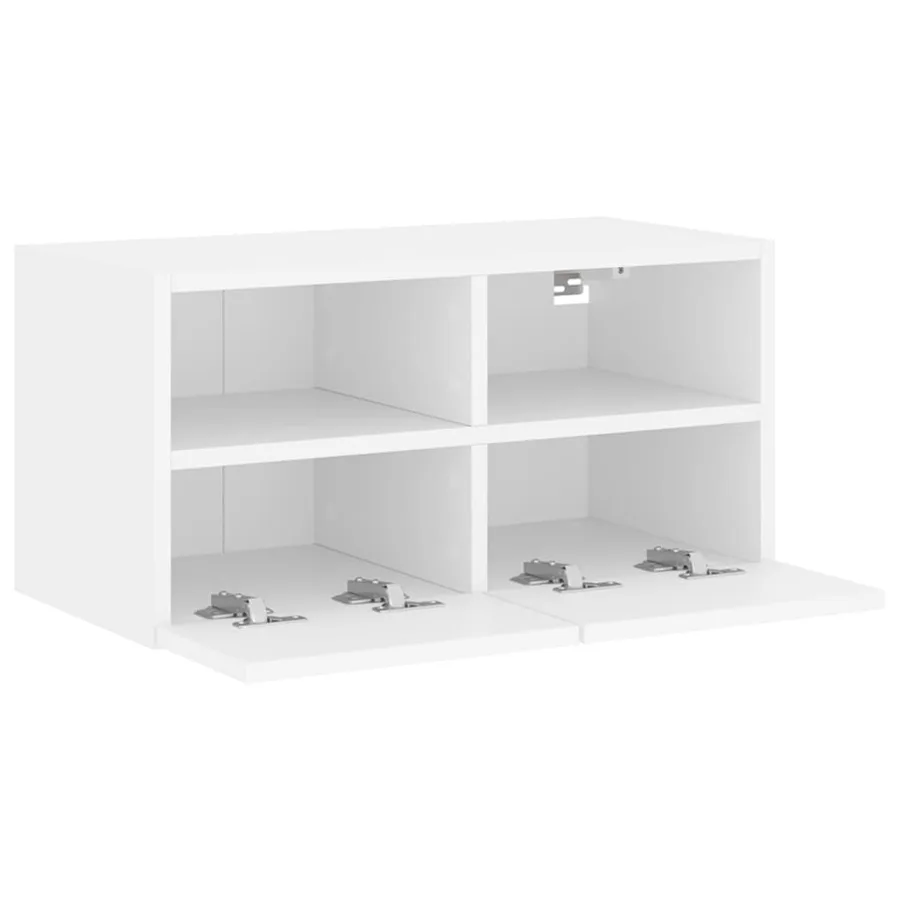 Meuble TV mural blanc 60x30x30 cm bois d'ingénierie - 7