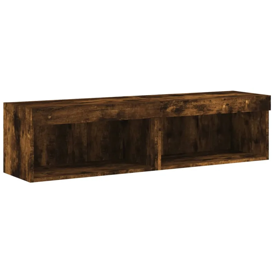 Meubles TV avec lumières LED 2 pcs chêne fumé 60x30x30 cm - 7