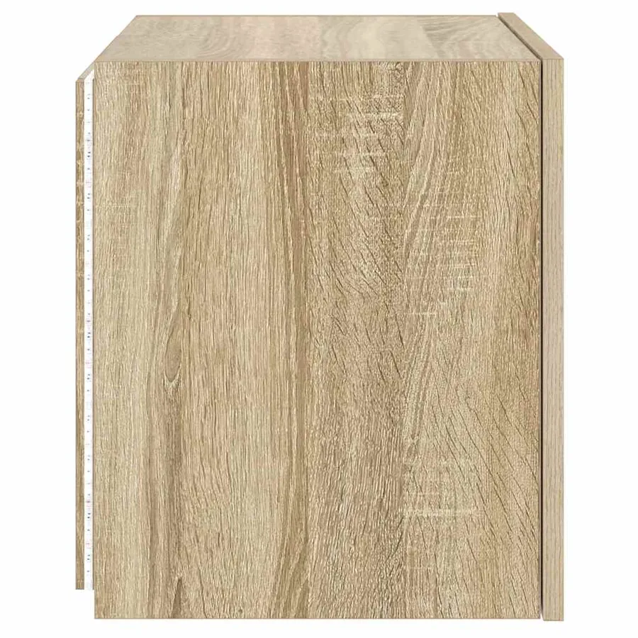 Meubles TV muraux lumières LED 2 pcs chêne sonoma 40,5x35x40 cm - 11
