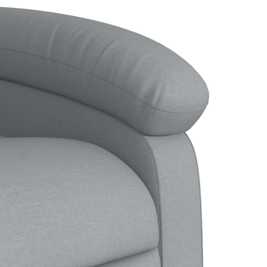 Fauteuil inclinable de massage gris clair tissu - 9