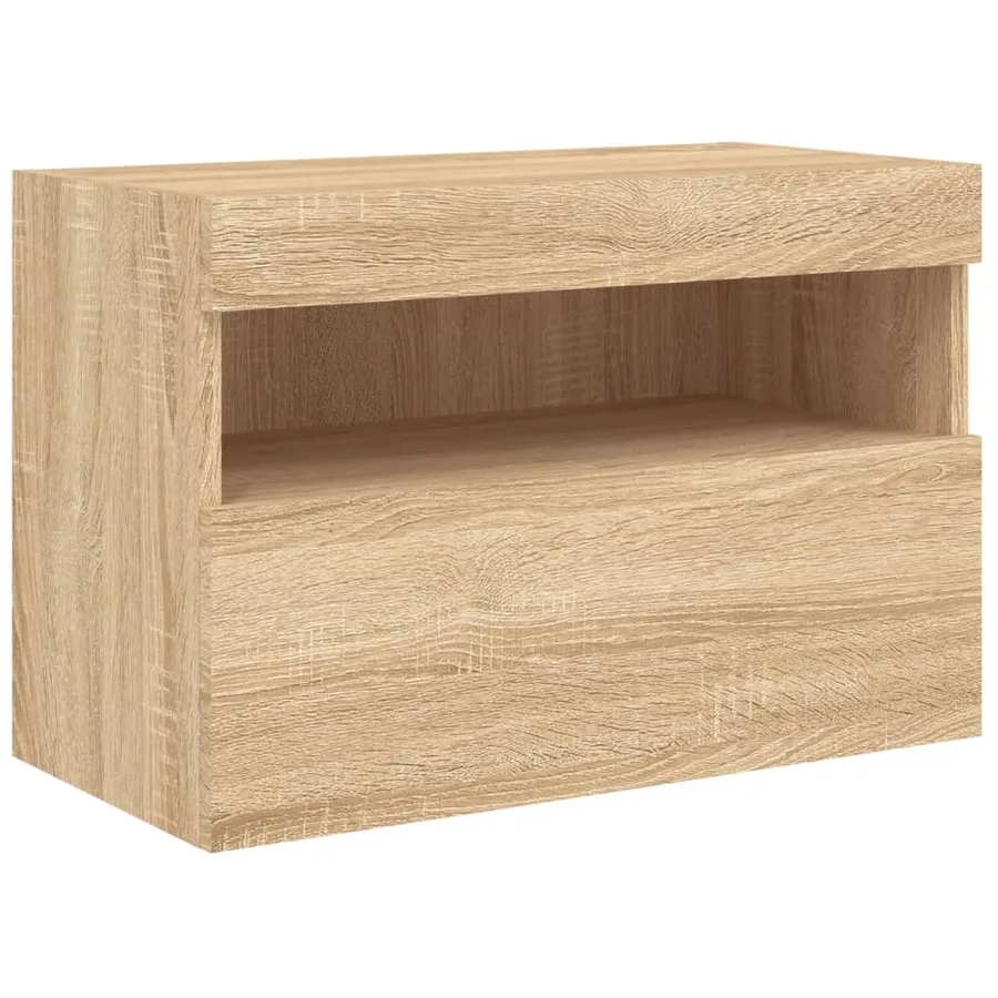 Ensemble de meubles TV muraux 7pcs et lumières LED chêne sonoma - 9