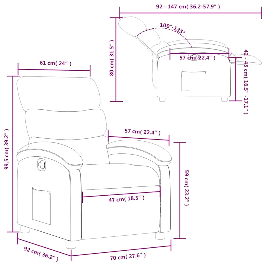 Fauteuil inclinable Vert foncé Tissu - 12