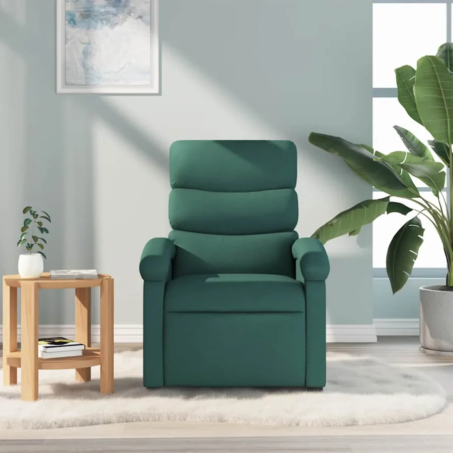 Fauteuil inclinable Vert foncé Tissu - 3