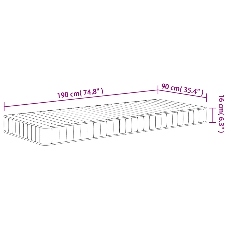 Matelas en mousse moyennement doux 90x190 cm - 9