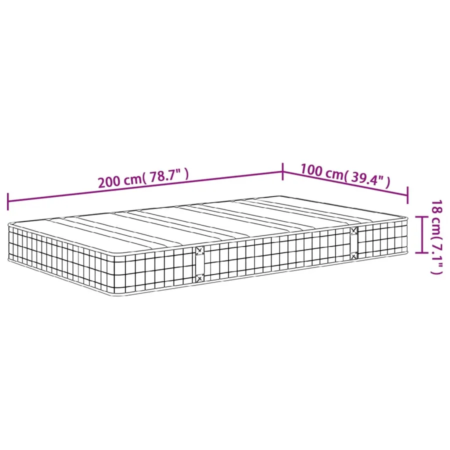 Matelas à ressorts bonnell moyen 100x200 cm - 9