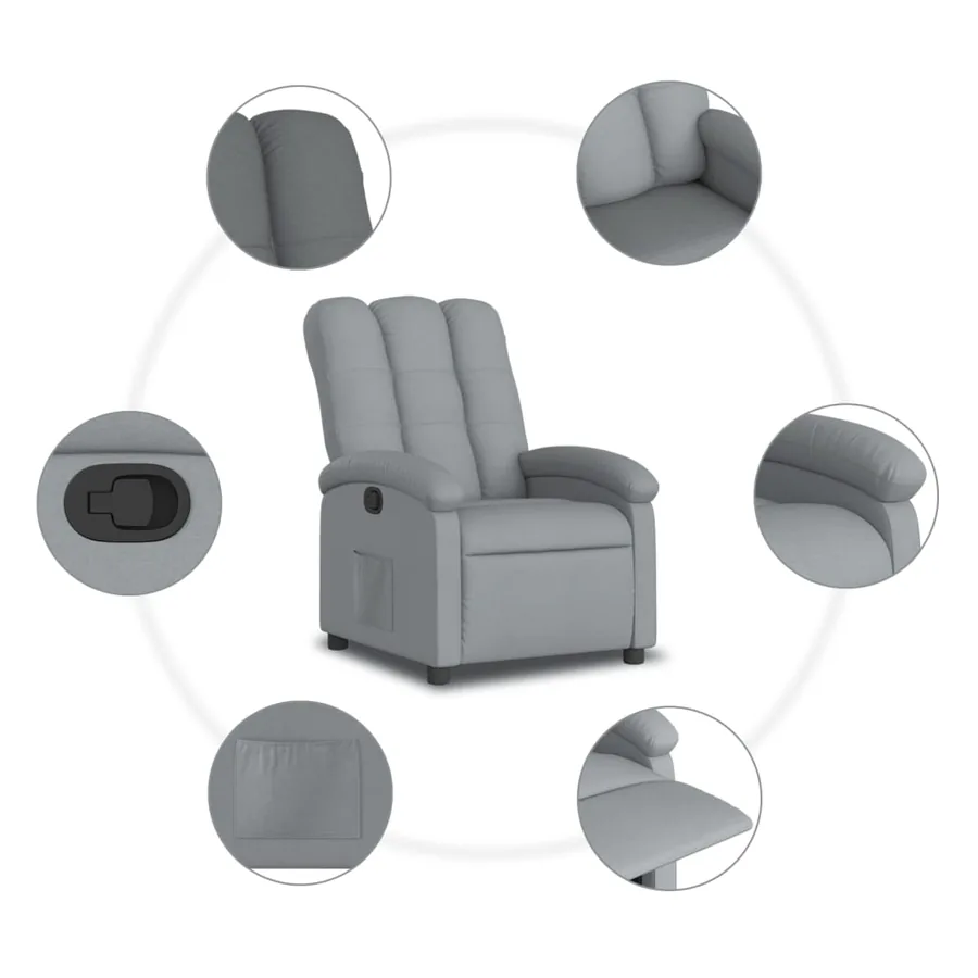 Fauteuil inclinable Gris clair Tissu - 7