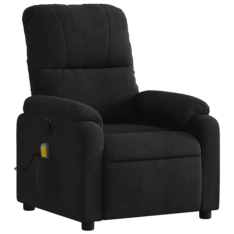 Fauteuil inclinable de massage noir tissu microfibre - 3