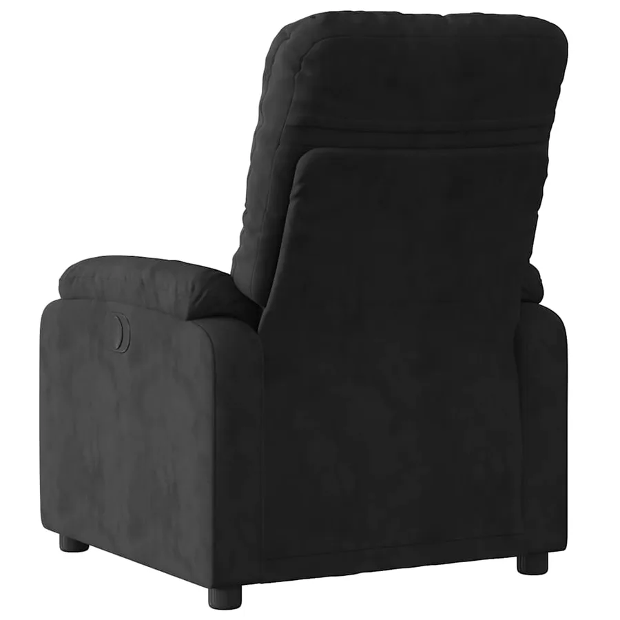 Fauteuil inclinable de massage noir tissu microfibre - 4