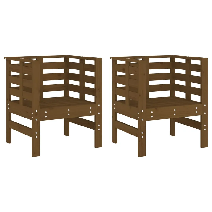 Chaises de jardin lot de 2 marron miel 61,5x53x71 cm pin massif - 2