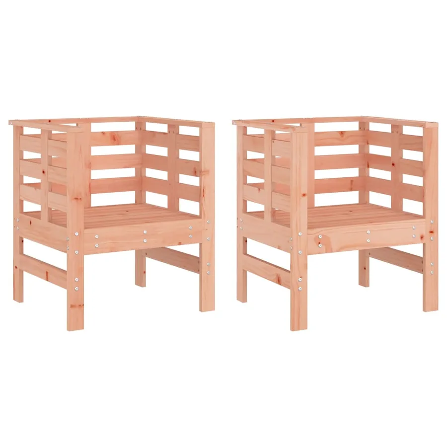 Chaises de jardin lot de 2 61,5x53x71 cm bois massif de douglas - 2