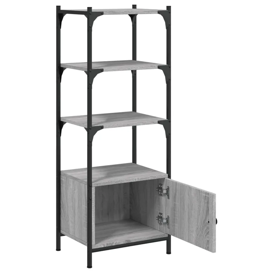 Bibliothèque à 3 niveaux sonoma gris 41x30x109,5 cm - 5