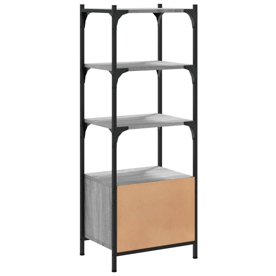 Bibliothèque à 3 niveaux sonoma gris 41x30x109,5 cm - 8