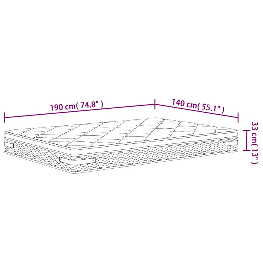Matelas à ressorts ensachés Moyen Plus 140 x 190 cm - 9