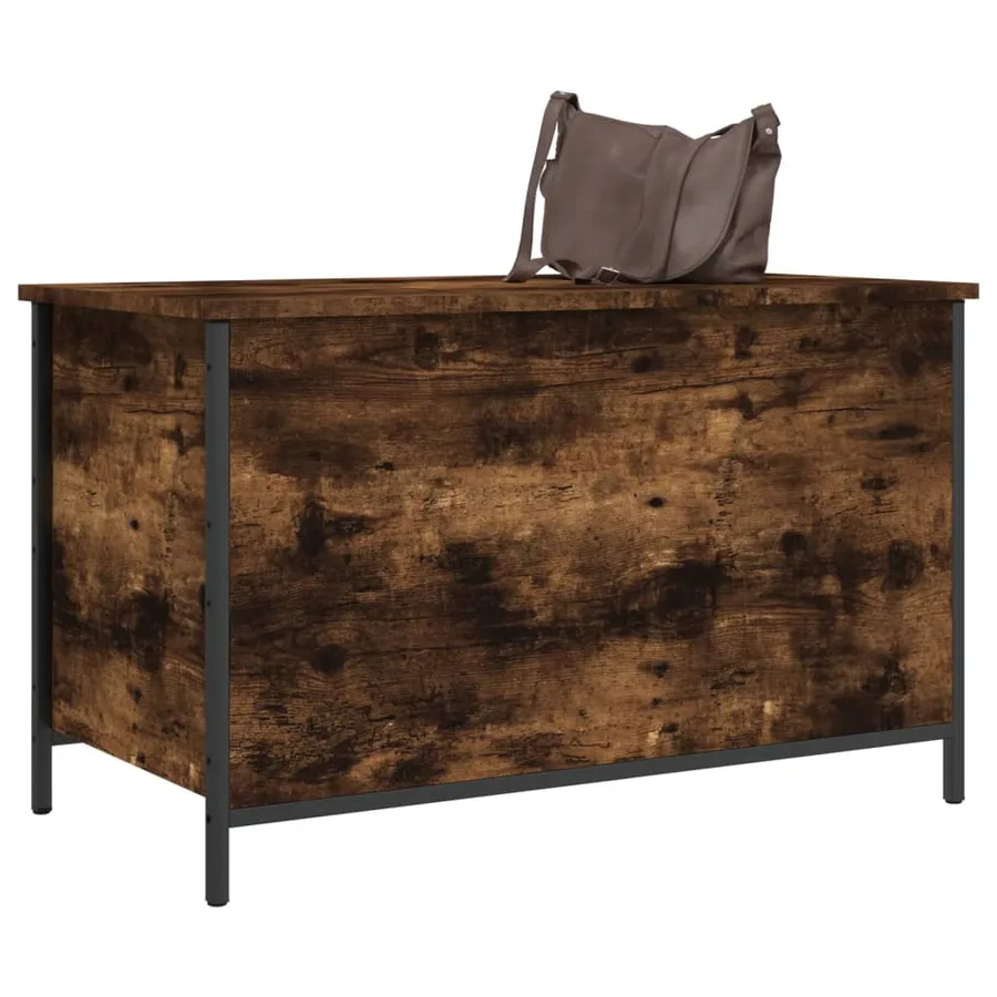 Banc de rangement chêne fumé 80x42,5x50 cm bois d'ingénierie - 4