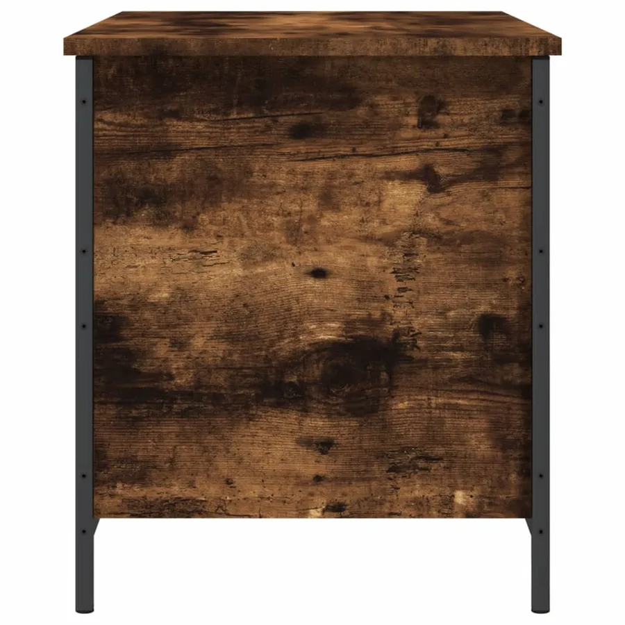 Banc de rangement chêne fumé 80x42,5x50 cm bois d'ingénierie - 8