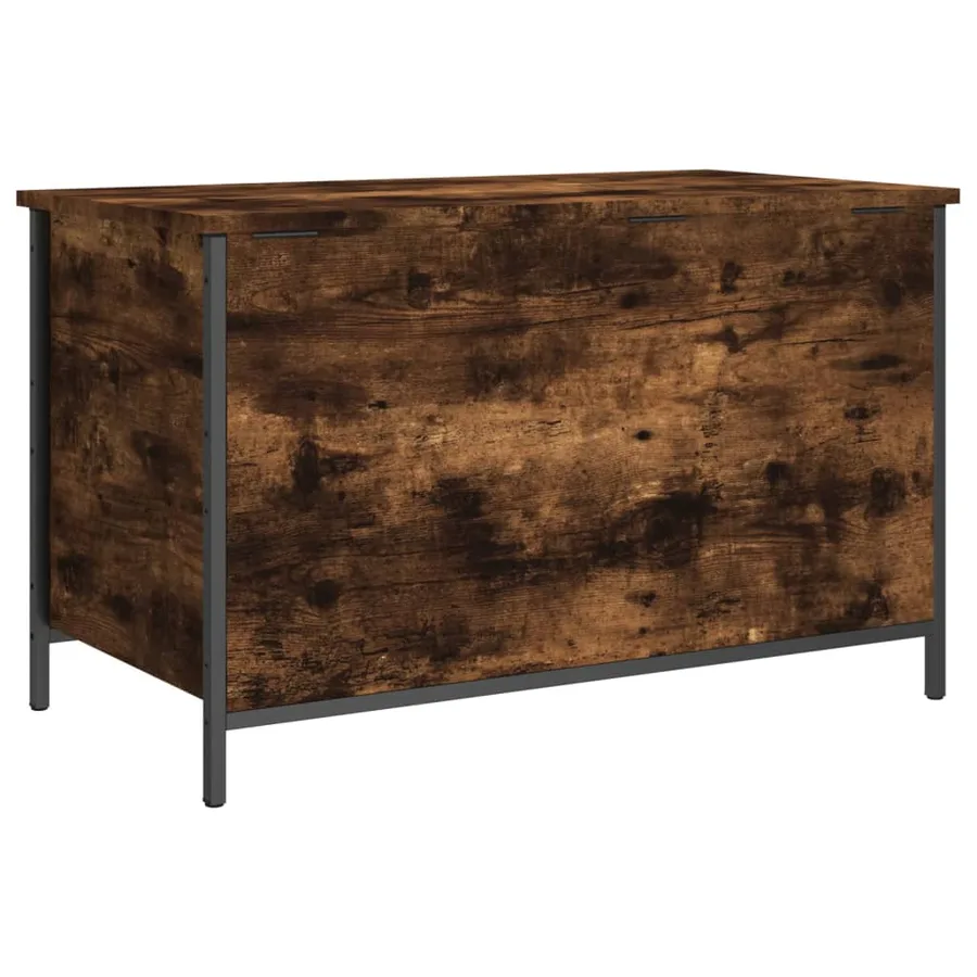 Banc de rangement chêne fumé 80x42,5x50 cm bois d'ingénierie - 9