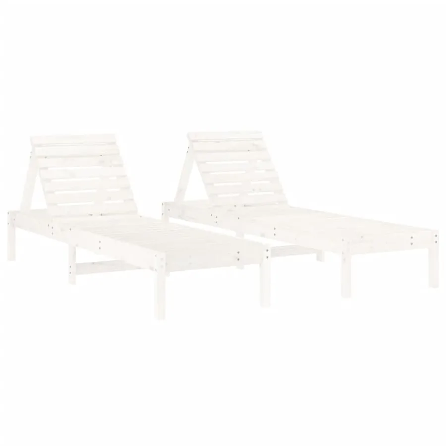 Chaises longues lot de 2 noir 199,5x60x74 cm bois massif de pin - 13