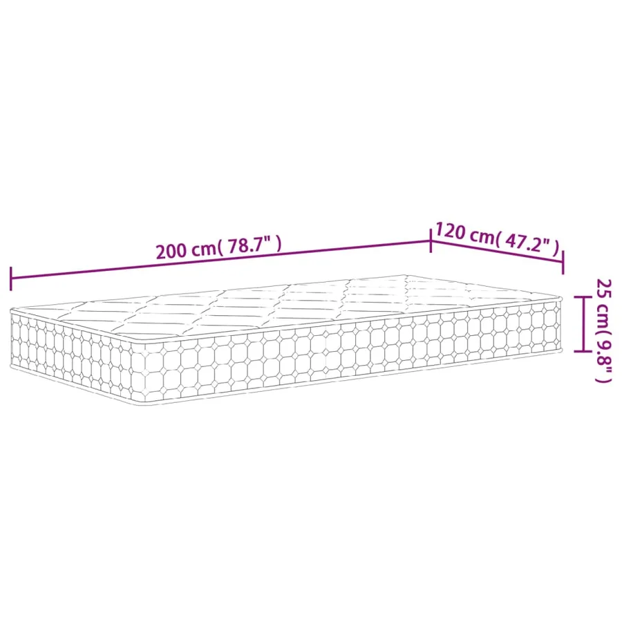Matelas à ressorts ensachés dureté moyenne 120x200 cm - 9