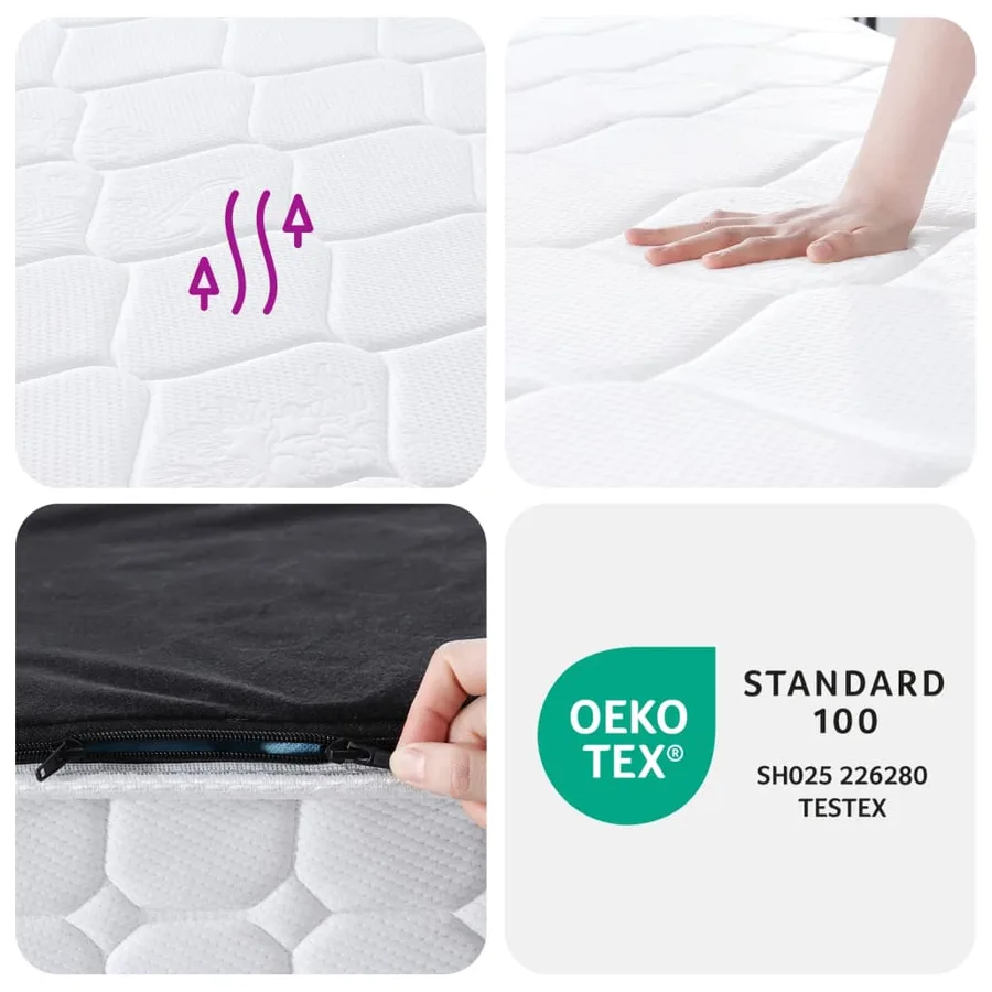 Matelas à ressorts ensachés dureté moyenne 90x190 cm - 8