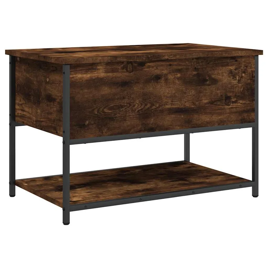 Banc de rangement chêne fumé 70x42,5x47 cm bois d'ingénierie - 2