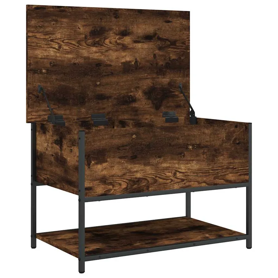 Banc de rangement chêne fumé 70x42,5x47 cm bois d'ingénierie - 6