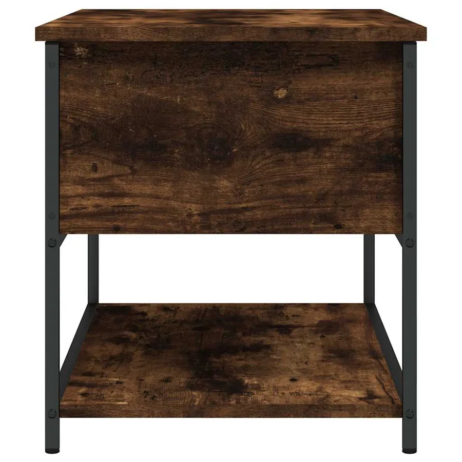 Banc de rangement chêne fumé 70x42,5x47 cm bois d'ingénierie - 8