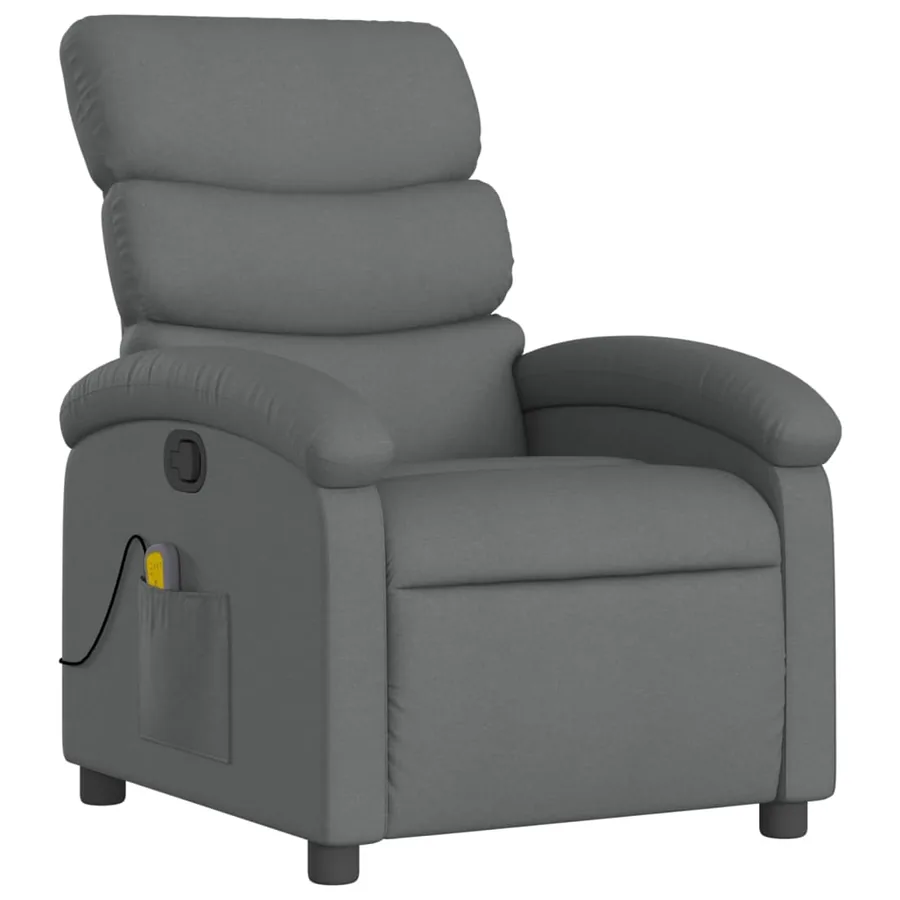 Fauteuil de massage inclinable gris foncé tissu - 3