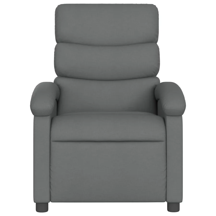 Fauteuil de massage inclinable gris foncé tissu - 4