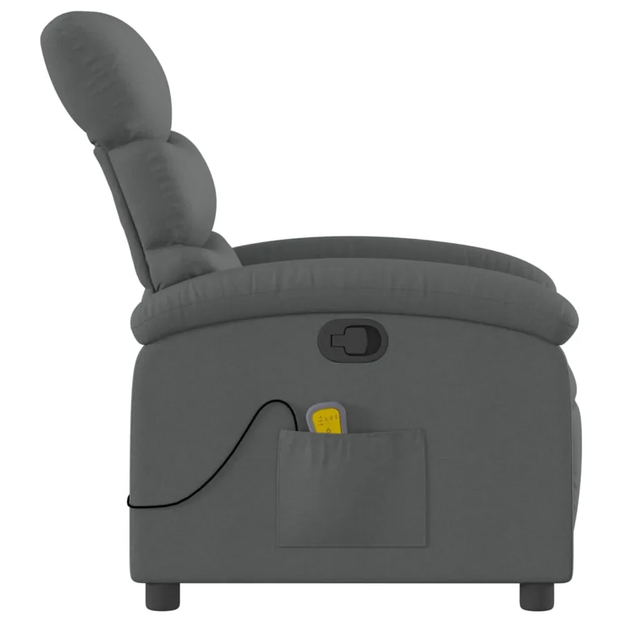 Fauteuil de massage inclinable gris foncé tissu - 5