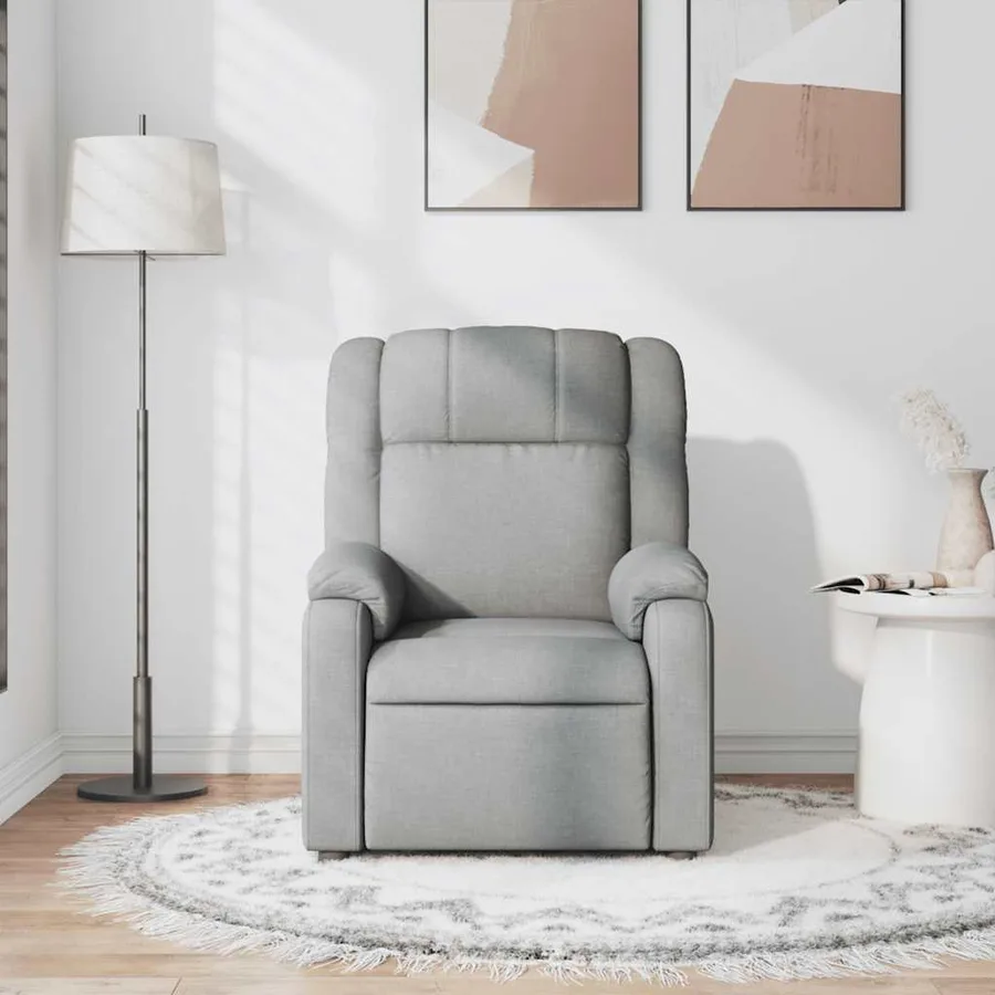 Fauteuil de massage inclinable Gris clair Tissu - 3
