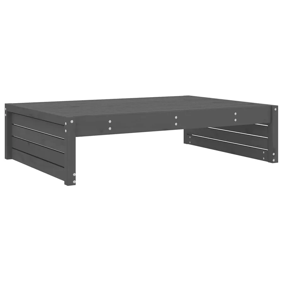 Repose-pied de jardin 120x80 cm gris bois de pin massif - 2
