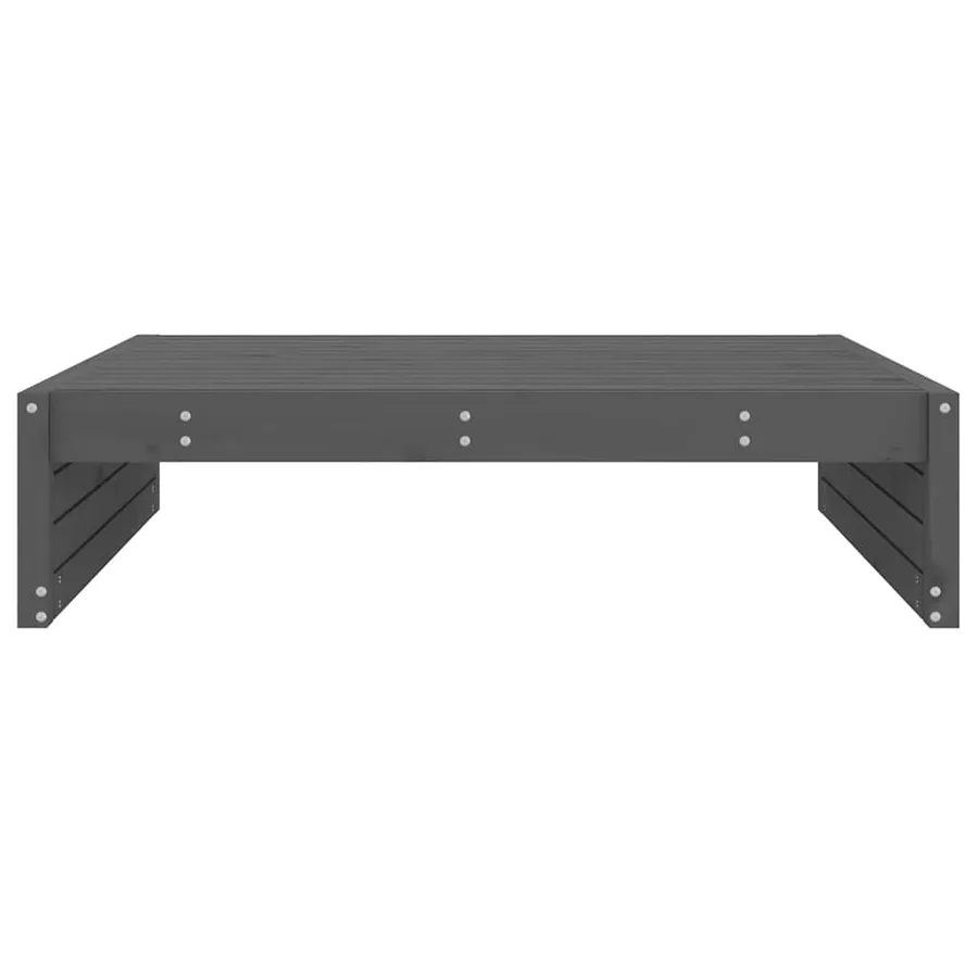 Repose-pied de jardin 120x80 cm gris bois de pin massif - 4