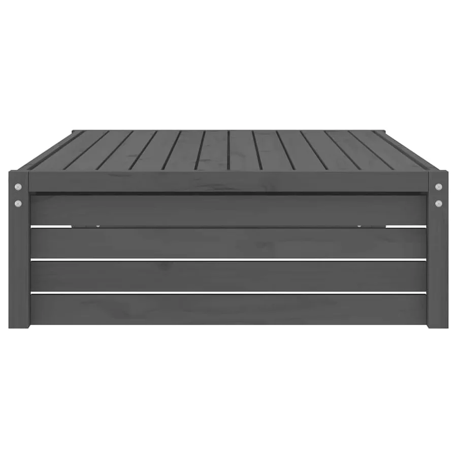 Repose-pied de jardin 120x80 cm gris bois de pin massif - 5