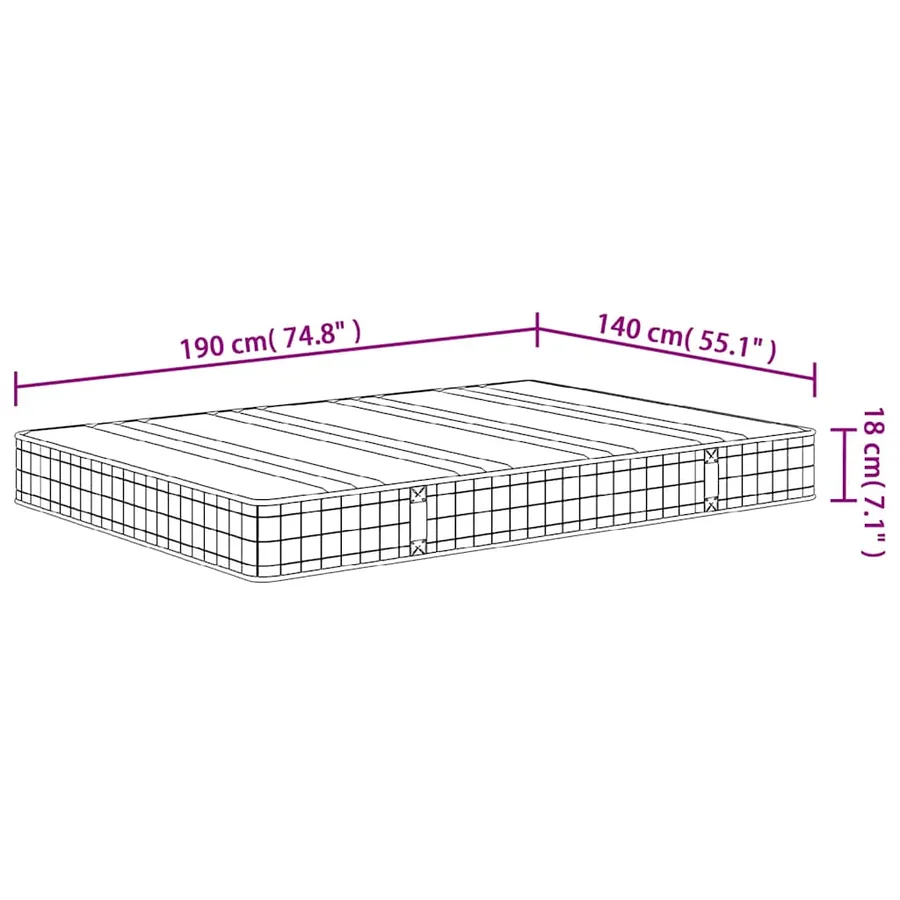Matelas à ressorts bonnell moyen 140x190 cm - 9