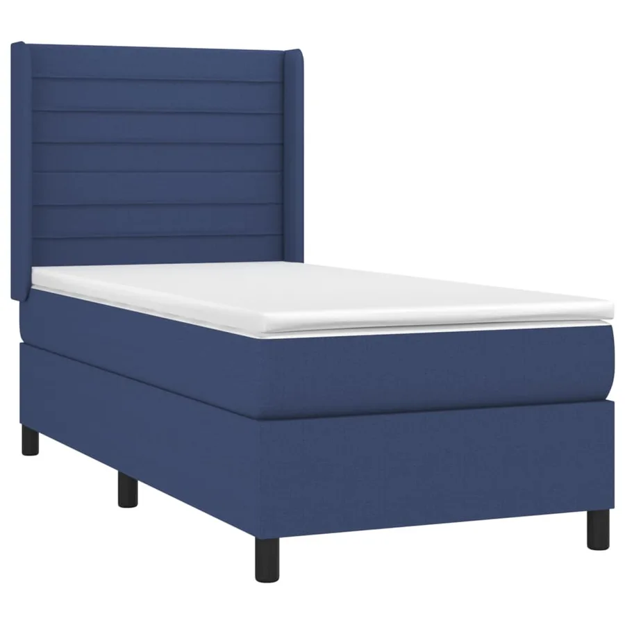 Sommier à lattes de lit matelas et LED Bleu 80x200cm Tissu - 4