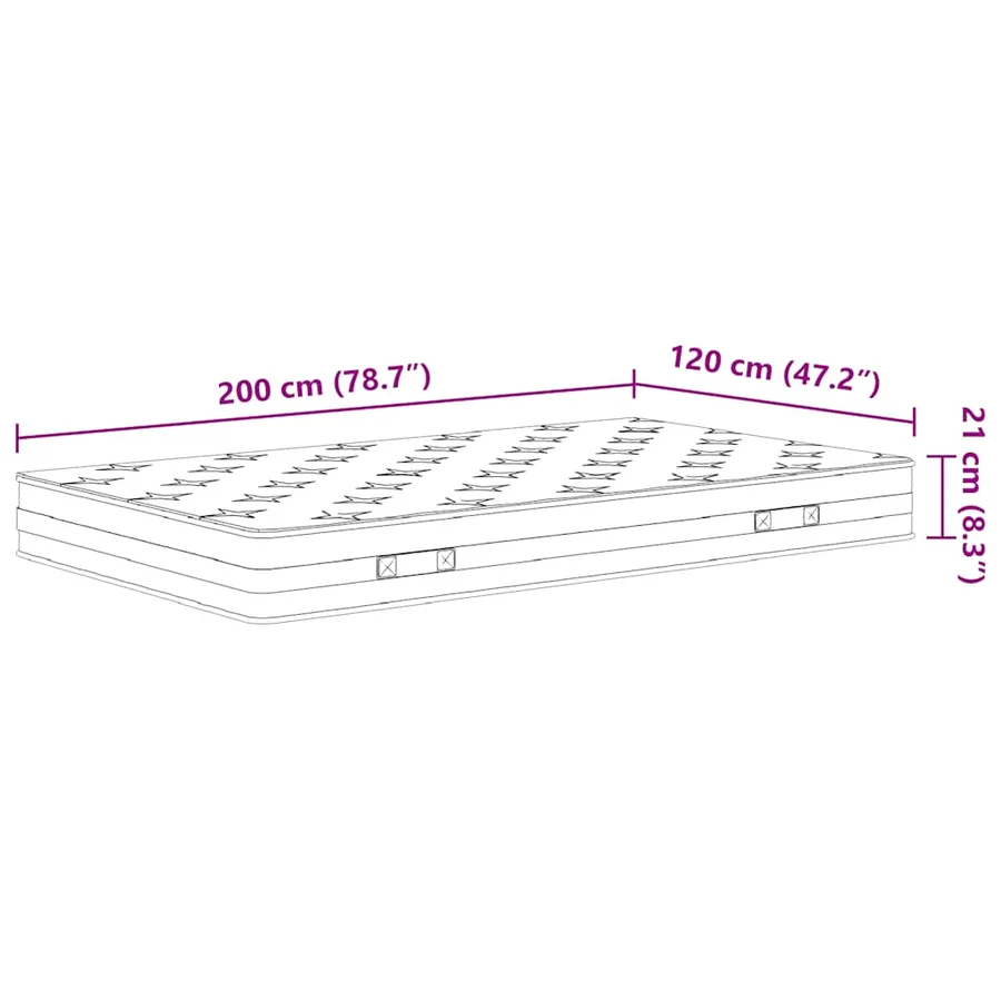 Matelas à ressorts bonnell moyen 120x200 cm - 7