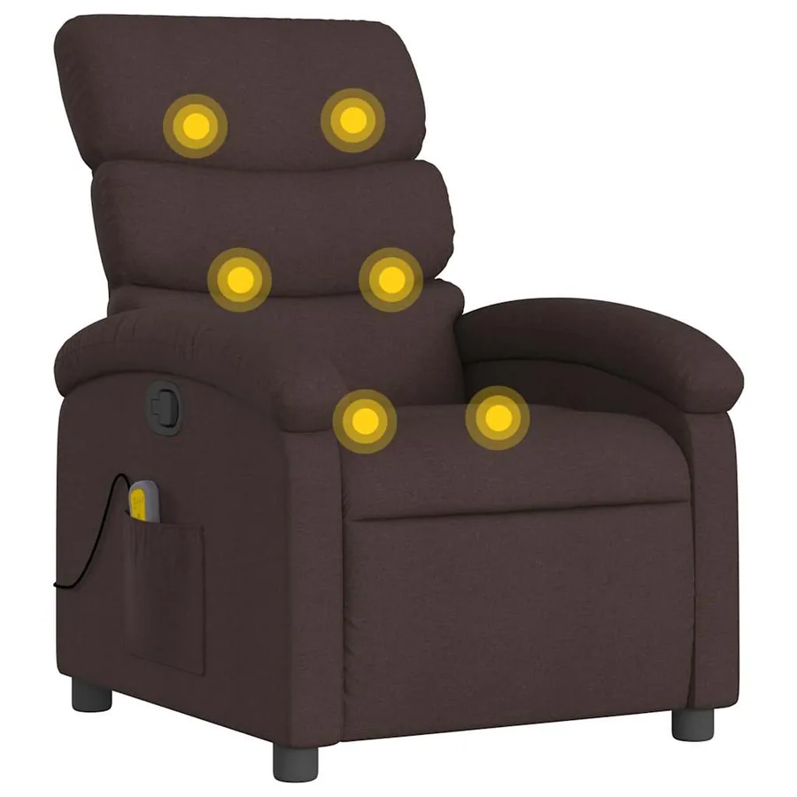 Fauteuil de massage inclinable Marron foncé Tissu - 2
