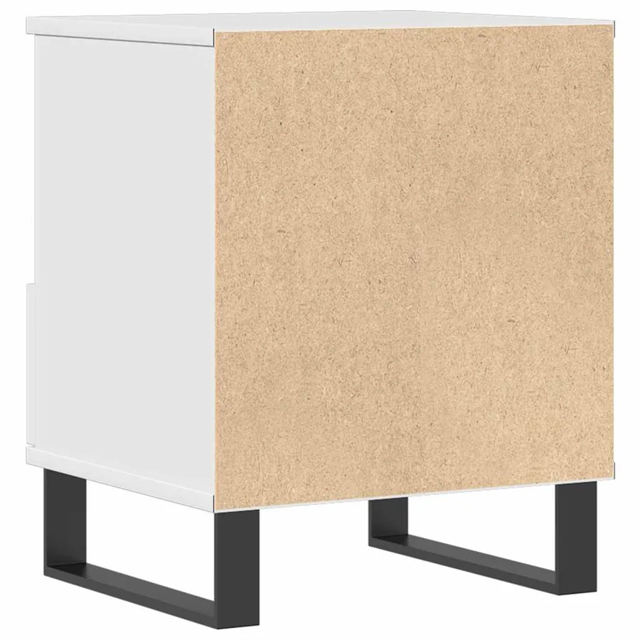 Table de chevet Blanc brillant 40x35x50 cm Bois d’ingénierie - 5