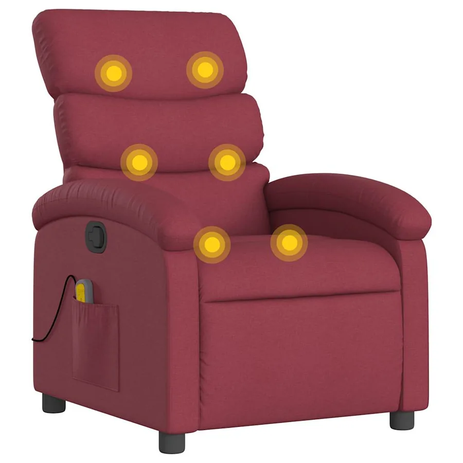 Fauteuil de massage inclinable Rouge bordeaux Tissu - 2