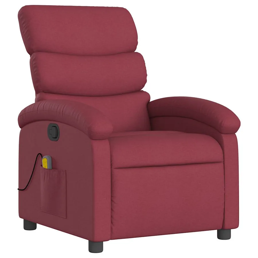 Fauteuil de massage inclinable Rouge bordeaux Tissu - 3