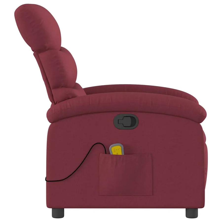 Fauteuil de massage inclinable Rouge bordeaux Tissu - 5